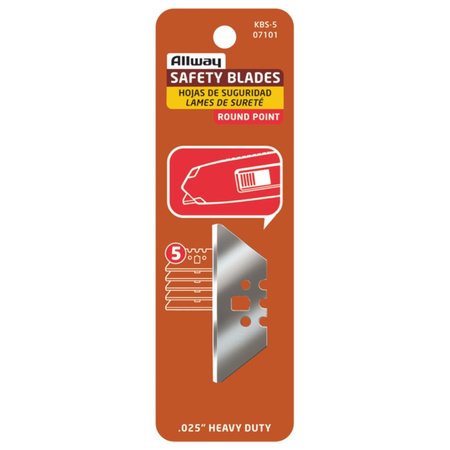 ALLWAY Steel 3 Notch Round Point Razor Blade 2-5/32 in. L 5 pk, 5PK KBS5